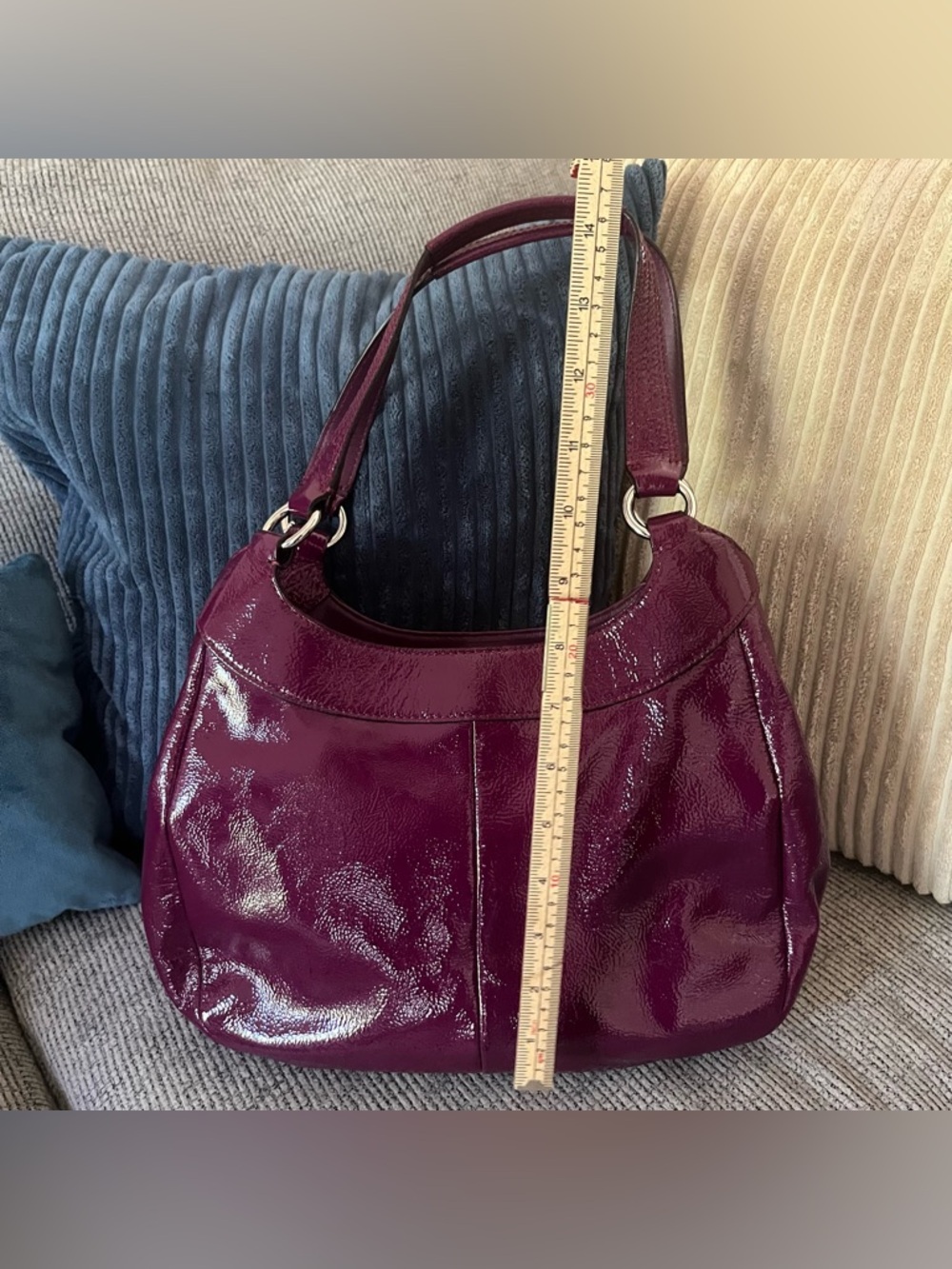NWOT Coach soho fuchsia, plum pattern, leather shoulder bag F19705 - Picture 12 of 14